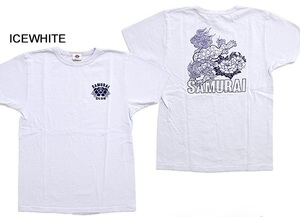 獅子牡丹リペンコットン吊編半袖Tシャツ◆サムライジーンズ アイスホワイトMサイズ SCT21-102 SAMURAI JEANS 和柄 和風 日本製