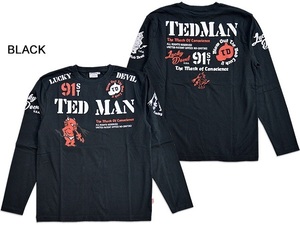 スタンダードテッドマン長袖Tシャツ◆TEDMAN/テッドマン ブラックSサイズ（サイズ38）TDLS-338 ロングTシャツ ロンT エフ商会 efu