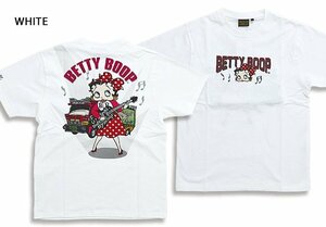 LBK×BETTY デコトラBETTY半袖Tシャツ◆ロウブロウナックル ホワイトXXLサイズ 582857 ベティーちゃん 刺繍 バイカー