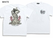 手描き花魁インクジェット半袖Tシャツ◆CHIGIRI ホワイトMサイズ CHS50-592 和柄 和風 ちぎり チギリ_画像1