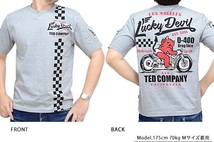 MOTORCYCLE半袖Tシャツ◆TEDMAN/テッドマン アッシュSサイズ（サイズ38）TDSS-542 エフ商会 アメカジ 赤鬼 efu バイク_画像3