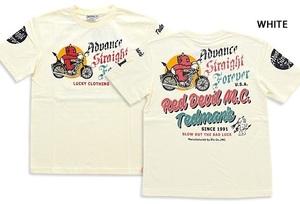 RED DEVIL M.C.半袖Tシャツ◆TEDMAN/テッドマン ホワイトSサイズ（サイズ38）TDSS-517 エフ商会 アメカジ efu モーター バイク