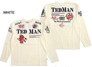 スタンダードテッドマン長袖Tシャツ◆TEDMAN/テッドマン ホワイトSサイズ（サイズ38）TDLS-338 ロングTシャツ ロンT エフ商会 efu