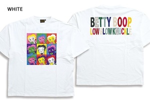 LBK×BETTY ポップアートゾンビBETTY BIG Tee◆ロウブロウナックル ホワイトLサイズ 582860 ベティーちゃん 刺繍 バイカー ビッグ