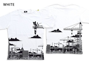 不思議の国のラミ＆アール半袖Tシャツ◆LIN ホワイトXXLサイズ AL-75045 ネコ 黒猫 鼠 ネズミ