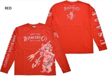 カモフラテッドマン長袖Tシャツ◆TEDMAN/テッドマン レッドSサイズ（サイズ38）TDLS-344 エフ商会 efu 赤鬼 ロングTシャツ ロンT 迷彩_画像2