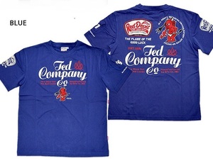 TED COMPANY半袖Tシャツ◆TEDMAN/テッドマン ブルーXLサイズ（サイズ44）TDSS-535 エフ商会 アメカジ efu 赤鬼