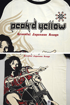 バイカー半袖Tシャツ◆Peak'd Yellow ホワイト×ブラックLサイズ PYT-225 ピークドイエロー 和柄 和風 着物 エフ商会 efu_画像2