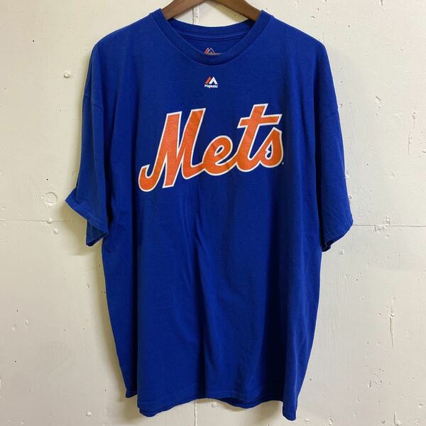 Majestic マジェスティック Mets 半袖 Tシャツ 2XL 古着 SYNDERGAARD 34