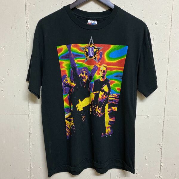 USA製 90s 90年代 Hanes U2 ZOOROPA '93 ZOO TV TOUR バンT バンドTシャツ 半袖 L 古着