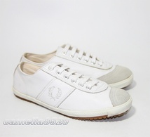 フレッドペリー FRED PERRY テーブルテニスシューズ スニーカー B61L ホワイト レザー US7 UK6 EU39 25cm 中古 美品_画像1