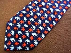 ♪25799D♪状態並品【象 ゾウ 動物 柄】 タイラック【Tie Rack】ネクタイ