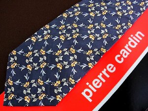 ♪26004D♪状態並品【草花 植物 柄】ピエールカルダン【pierre cardin】ネクタイ