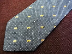 ♪26287D♪状態並品【刺繍 くま 動物 柄】ゴールデンベアー【Golden Bear】ネクタイ