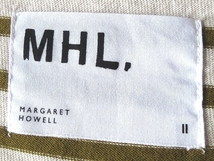 MHL. マーガレットハウエル 2018SS DRY STRIPE ドライストライプ コットン ボーダーTシャツ 半袖カットソー 2 カーキ MARGARET HOWELL_画像8