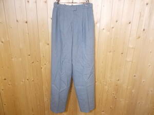 a202*Leilian two tuck slacks pants * size 9 Leilian slacks pants gray color stripe made in Japan woman lady's ma dam woman 4F