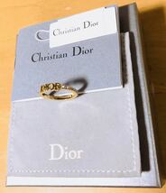 Christian Dior ディオール 指輪 リング ロゴ ストーン ゴールド_画像1