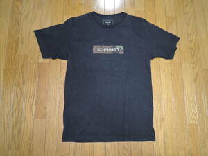 SOPHNET. ソフネット BOX LOGO Tシャツ M 黒 ボックス ロゴ 迷彩柄 カットソー ワッペン /