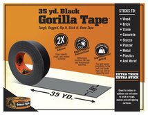 送料無料 Gorilla Tape ブラック ダクトテープ 強力粘着 1.88インチ x 12ヤード 黒 1 Pack ゴリラテープ 48mm x 11m strong ガムテープ_画像2