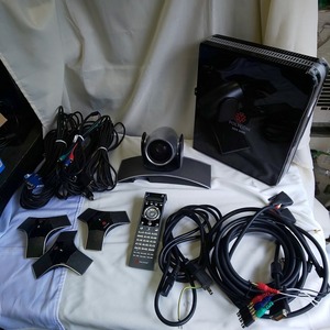 ◆テレビ会議システム　ポリコム Polycom HDX8000 カメラ マイク リモコン　在宅ワーク　Web会議【J0413№2】