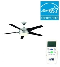 ☆新品訳あり大特価！Hampton Bay Windward II Brushed Steel Ceiling Fan　54in シーリングファン　523127　5枚羽根【J0911W3】_画像1