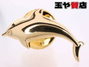  Mikimoto MIKIMOTO dolphin tiepin K18YG yellow gold 