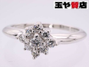 タサキ リング 11号 ダイヤ0.16ct フラワー pt900 プラチナ 新品同様