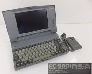 【よろづ屋】NEC PC-9801NS/A レトロノートPC 98note HDD無し ACアダプターあり PC-9801n-12L パソコン MADE IN JAPAN ジャンク(M0620-80)