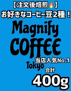 【匿名配送】自家焙煎コーヒー豆　珈琲豆　お好み2種類(合計400g) 約40杯分
