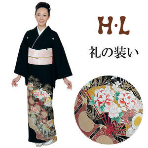 H.L kurotomesode set [ hinoki cypress .][3][. three .]. attaching ( kimono double-woven obi underskirt ).... equipment wedding ... party 