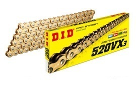 DID 520VX3-98L ZJ(カシメ) GOLD 4525516321600 大同工業株式会社 D.I.D バイク用チェーン