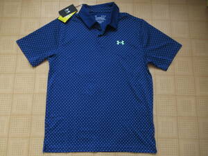 即決新品 LGサイズ UNDER ARMOUR GOLF メンズポロシャツ ネイビードット heatgear アンダーアーマー