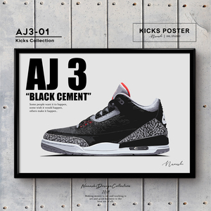 AJ3 エアジョーダン3 ブラックセメント キックスポスター 送料無料 AJ3-01