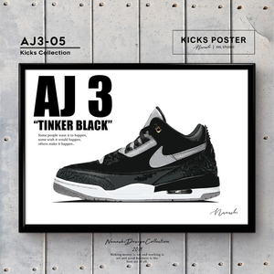 AJ3 エアジョーダン3 ティンカー ブラックセメント キックスポスター 送料無料 AJ3-05