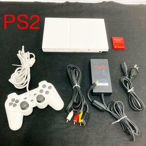 PlayStation2 本体　PS2 ホワイト　コンパクト　コントローラー　薄型　プレステ2　白　メモリーカード　ゲーム　暇つぶし　送料無料