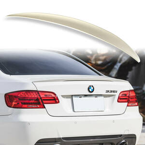 純正色塗装 ABS製 トランクスポイラー BMW用 3シリーズ E92用 クーペ Pタイプ ポン付け カラーコード：A53 QTS-27145