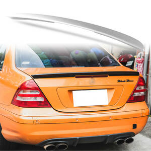 純正色塗装 ABS製 トランクスポイラー メルセデスベンツ用 Cクラス W203 セダン用 Aタイプ ポン付け カラーコード：744 QTS-27180