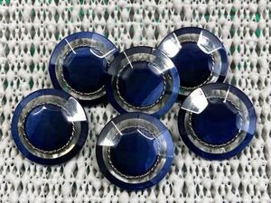 RN03-08 navy blue see-through gradation ring button 17.0mm 6 piece one collection thickness 5.7mm