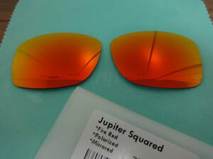 ★OAKLEY オークリー oo9135　JUPITER SQUARED ジュピタースクエア用 カスタム偏光レンズ　FIRE RED Color Polarized