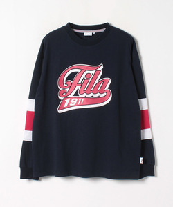 即決！新品★FILA(フィラ)のビッグロゴ袖切替ロングＴシャツ【M】　送料\198~