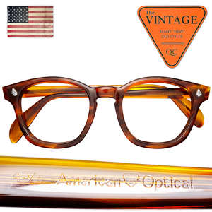 美品 1950's アメリカンオプティカル USA ヴィンテージ 50-22 AO American Optical サングラス 眼鏡 ウェリントン 鼈甲柄 アーネル系 1231