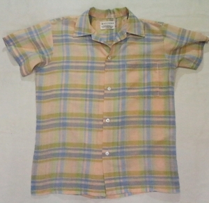 VintageOriginal 70's 半袖チェックシャツ 表記S ポリシャツ ARISTOCRAFT ヴィンテージ古着