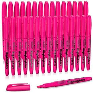 【新品♪】ピンク Shuttle Art 蛍光ペン ピンク 30本セット 桃色 蛍光マーカー 速乾 大容量 チゼルチップ