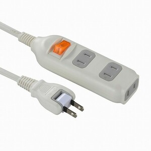 電源タップ 集中スイッチ付 3個口 2m 白 ホワイト_HS-T1283W 00-1283 OHMオーム電機