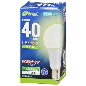 LED電球 E26 40形相当 昼白色｜LDA4N-G AG27 06-4341 オーム電機