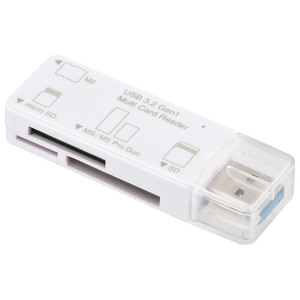 マルチカードリーダー 49メディア対応 USB3.2Gen1 ホワイト｜PC-SCRWU303-W 01-3968 オーム電機