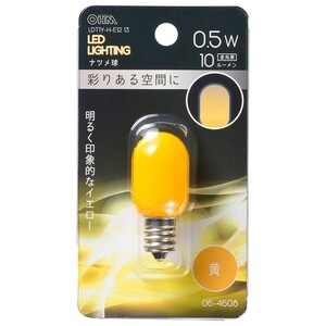 LED電球 ナツメ球形 E12/0.5W 黄｜LDT1Y-H-E12/13 06-4608 OHM オーム電機