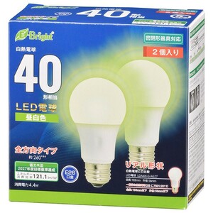 LED電球 E26 40形相当 昼白色 2個入｜LDA4N-G AG27 2P 06-4350 オーム電機