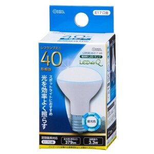 LED電球 レフランプミニ形 E17 40形相当 3W 昼光色 広角タイプ140° LDR3D-W-E17 A9 06-0768 オーム電機