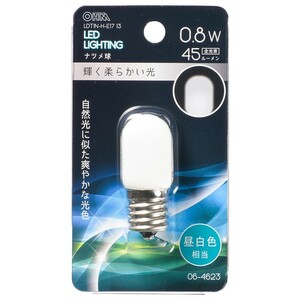 LED電球 ナツメ球形 E17/0.8W 昼白色｜LDT1N-H-E17/13 06-4623 OHM オーム電機